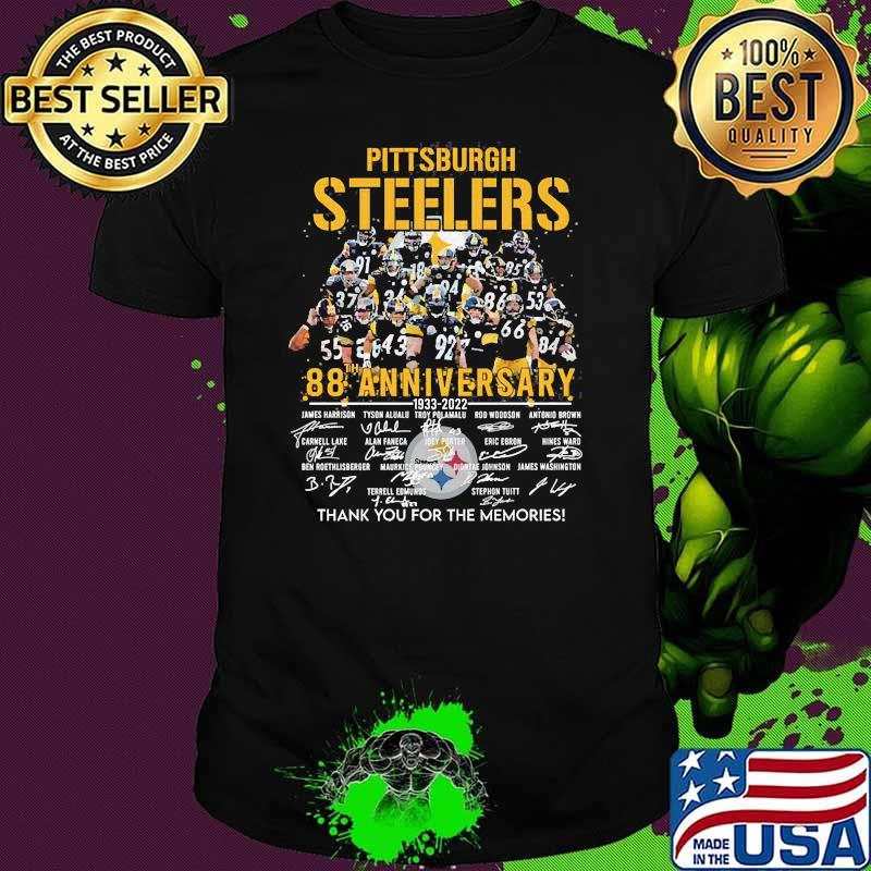 Pittsurgh steelers 88th anniversary 1933 2022 thank you for the memories signatures shirt