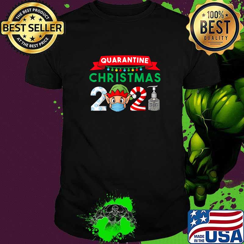 Quarantime Christmas Elf 2021 Family Xmas T-Shirt