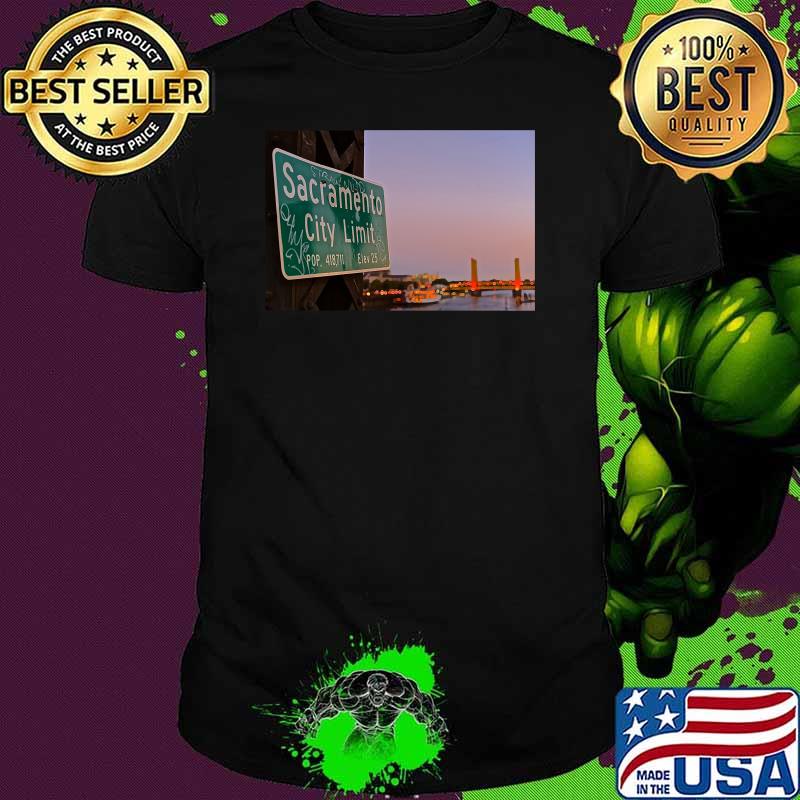 Sacramento City Limit Sign at Historic Bridge Sacramento T-Shirt