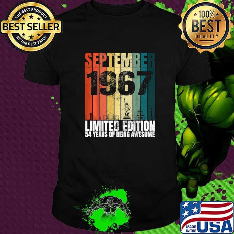 September 1967 Limited Edition 54th Birthday Vintage T-Shirt