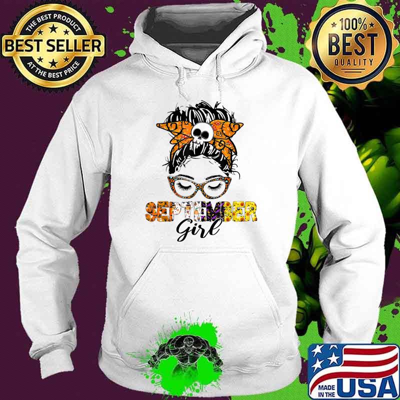 September Girl Wink Eyes Halloween Skull Pumpkin T-Shirt Hoodie September Girl Wink Eyes Halloween Skull Pumpkin T-Shirt Hoodie
