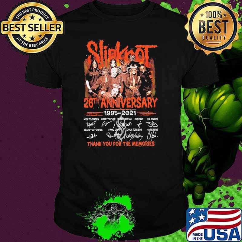 Slipknot 26th anniversary 1995 2021 thank you for the memories signatures shirt