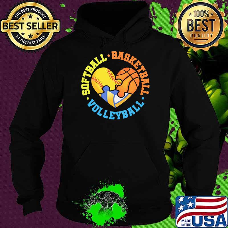 Softball Basketball Volleyball Heart Hoodie Softball Basketball Volleyball Heart Hoodie