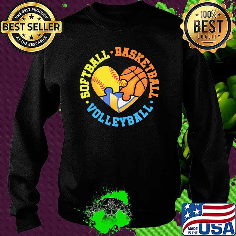 Softball Basketball Volleyball Heart Sweater Softball Basketball Volleyball Heart Sweater
