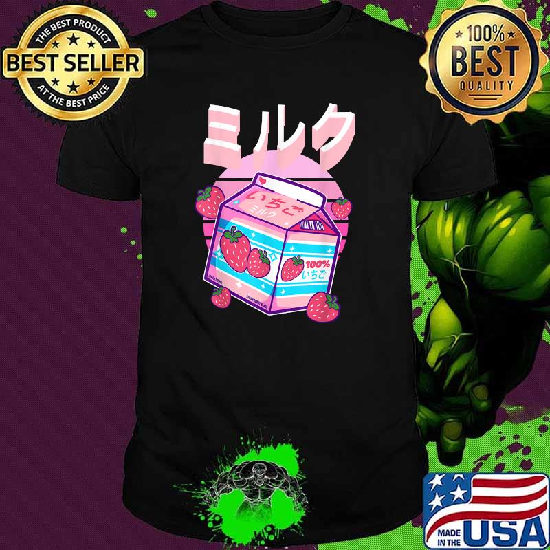 Strawberry Milk Japanese Otaku Anime Kawaii Pink Milk T-Shirt