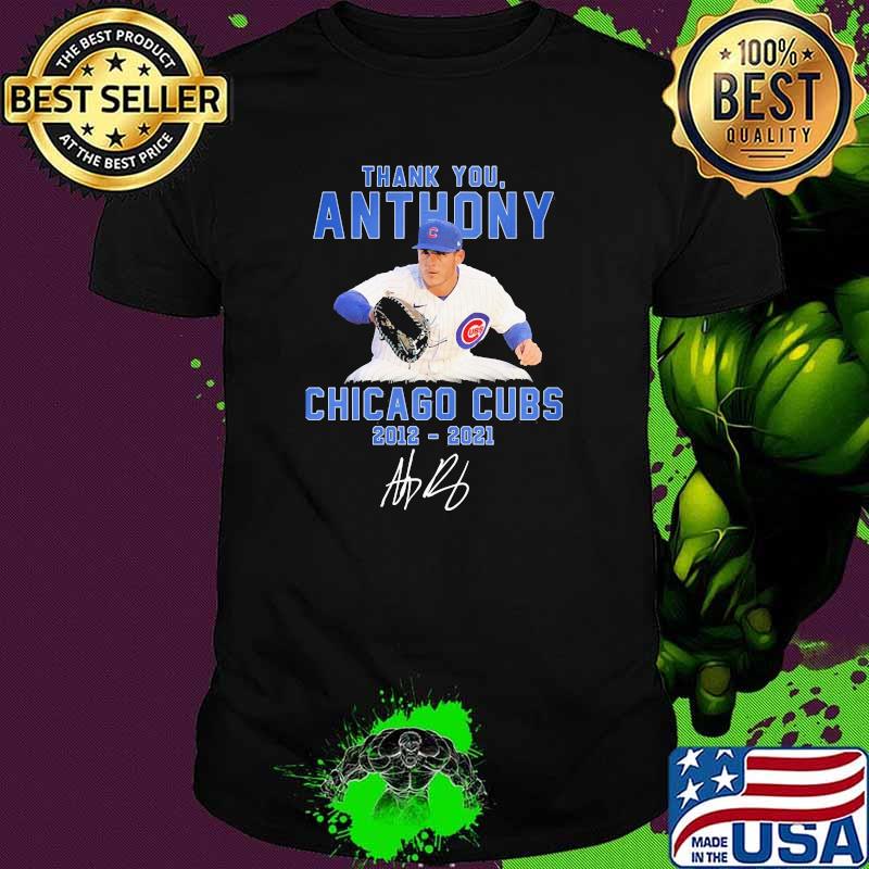Thank you anthony chicago cubs 2012 2021 signature shirt