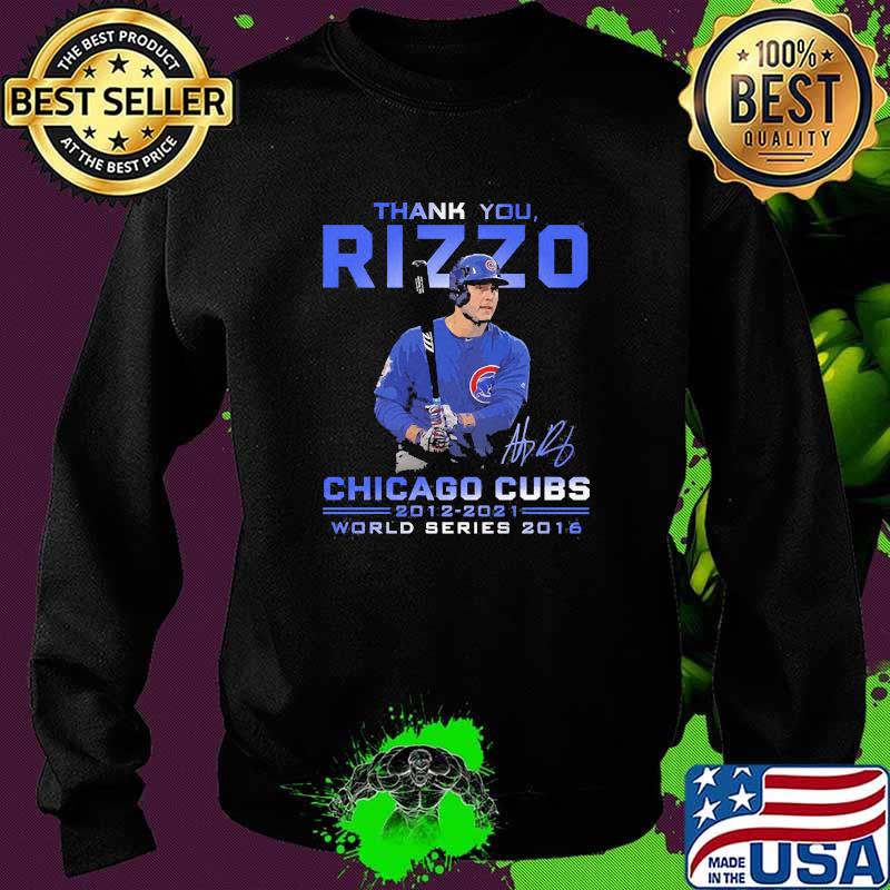 Thank you rizzu chicago cubs 2012 2021 thank you for the memories signatue Sweater Thank you rizzu chicago cubs 2012 2021 thank you for the memories signatue Sweater