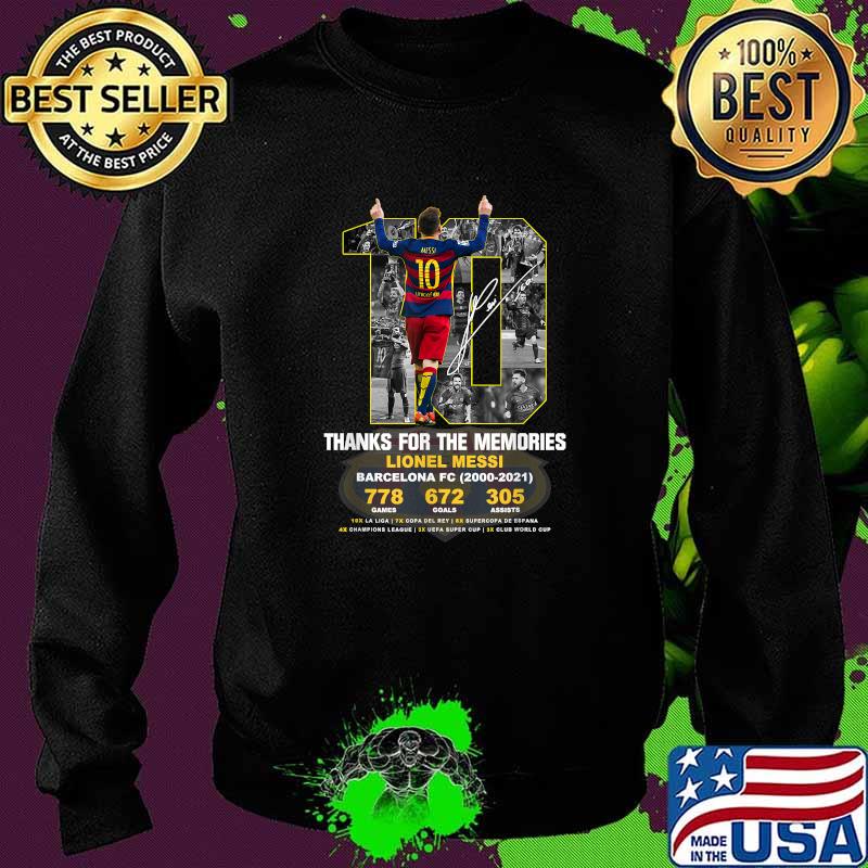 Thanks you for the memories lionel Messi 2000 2021 T-Shirt Sweater Thanks you for the memories lionel Messi 2000 2021 T-Shirt Sweater