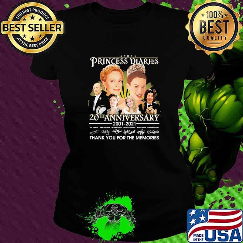 The Princess diaries 20th anniversary 2001 2021 thank you for the memories signatures Ladies tee The Princess diaries 20th anniversary 2001 2021 thank you for the memories signatures Ladies tee