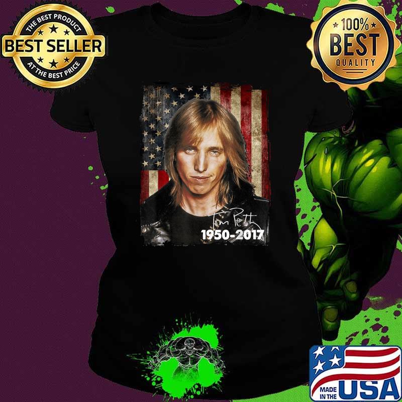 Tom Petty 1950 2017 American Flag T-Shirt Ladies tee Tom Petty 1950 2017 American Flag T-Shirt Ladies tee