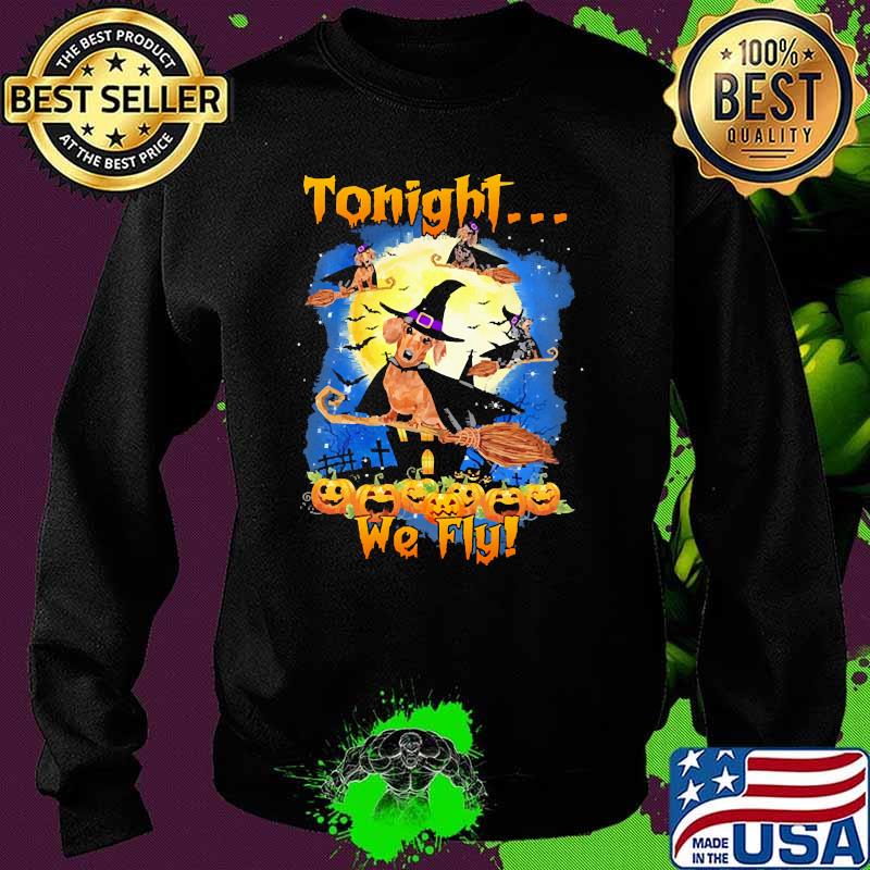 Tonight we fly witch dachshund moon halloween Sweater Tonight we fly witch dachshund moon halloween Sweater