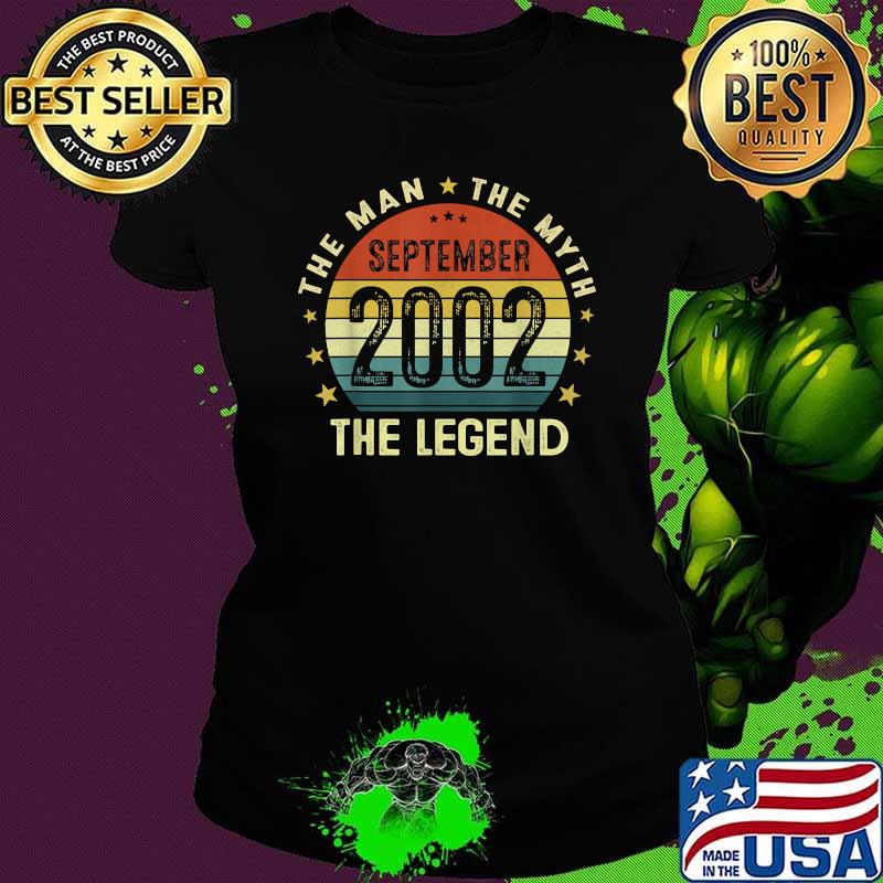 Vintage 19 Year Old The Man Myth Legend September 2002 19th Birthday T-Shirt Ladies tee Vintage 19 Year Old The Man Myth Legend September 2002 19th Birthday T-Shirt Ladies tee