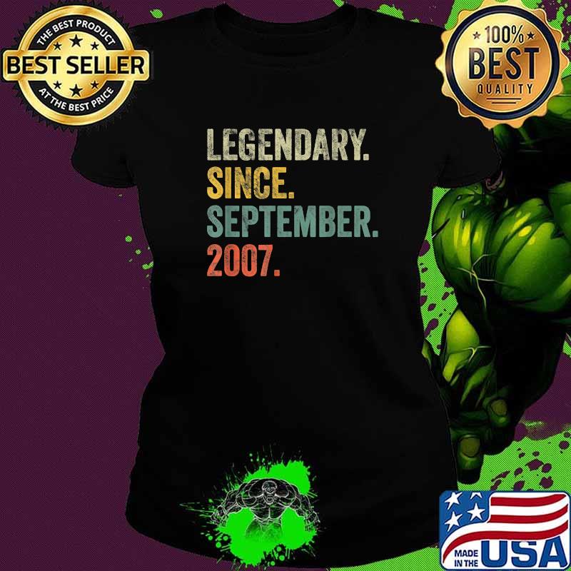 Vintage 2007 14th Birthday Legendary Since September 2007 T-Shirt Ladies tee Vintage 2007 14th Birthday Legendary Since September 2007 T-Shirt Ladies tee