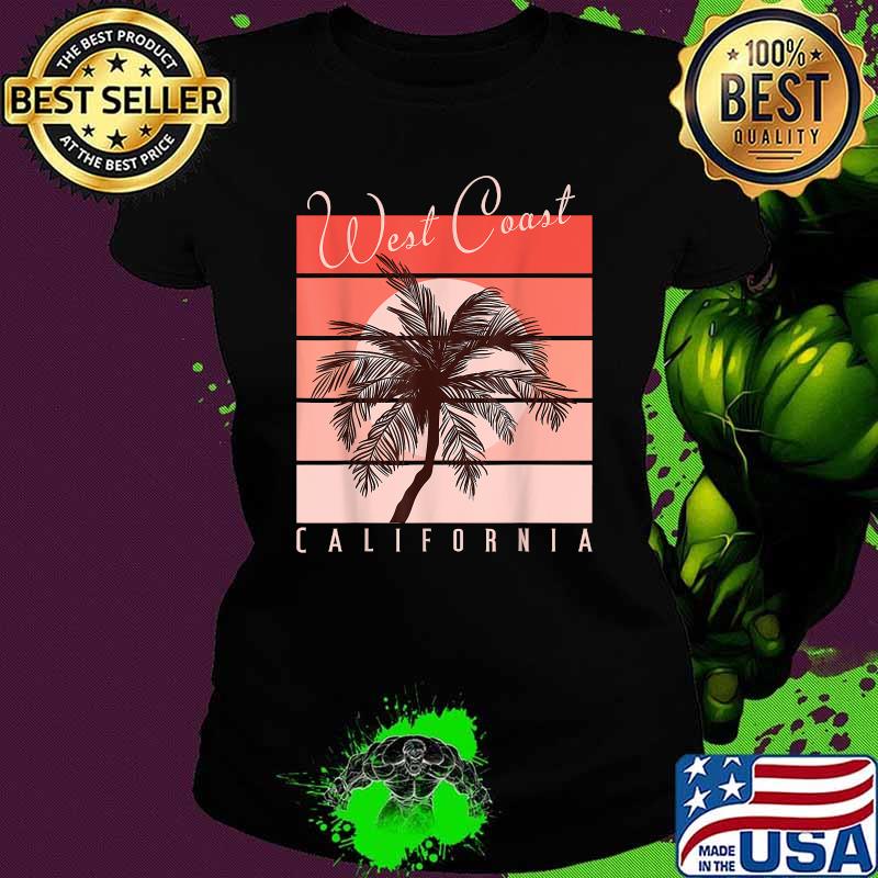 West Coast CALIFORNIA T-Sunset Retro T-Shirt Ladies tee West Coast CALIFORNIA T-Sunset Retro T-Shirt Ladies tee