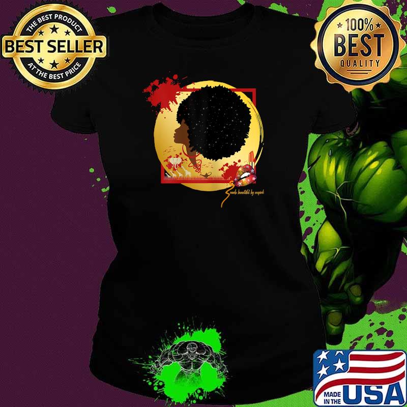Womens Made Beautiful Afro Black Woman T-Shirt Ladies tee Womens Made Beautiful Afro Black Woman T-Shirt Ladies tee