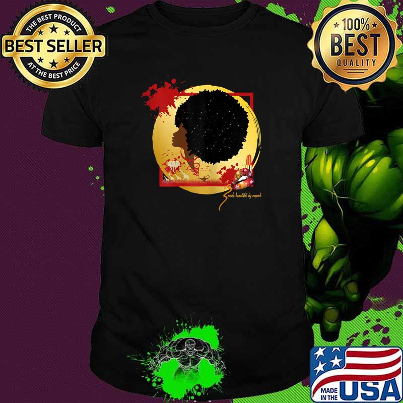 Womens Made Beautiful Afro Black Woman T-Shirt