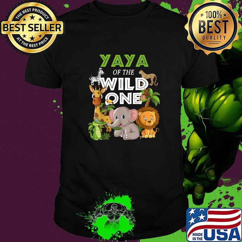 Yaya of the Wild One Zoo Birthday Safari Jungle Animal T-Shirt