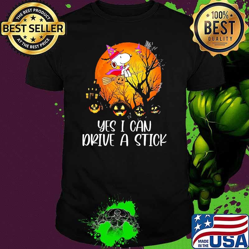 Yes i can drive a stick snoopy witch blood moon halloween shirt