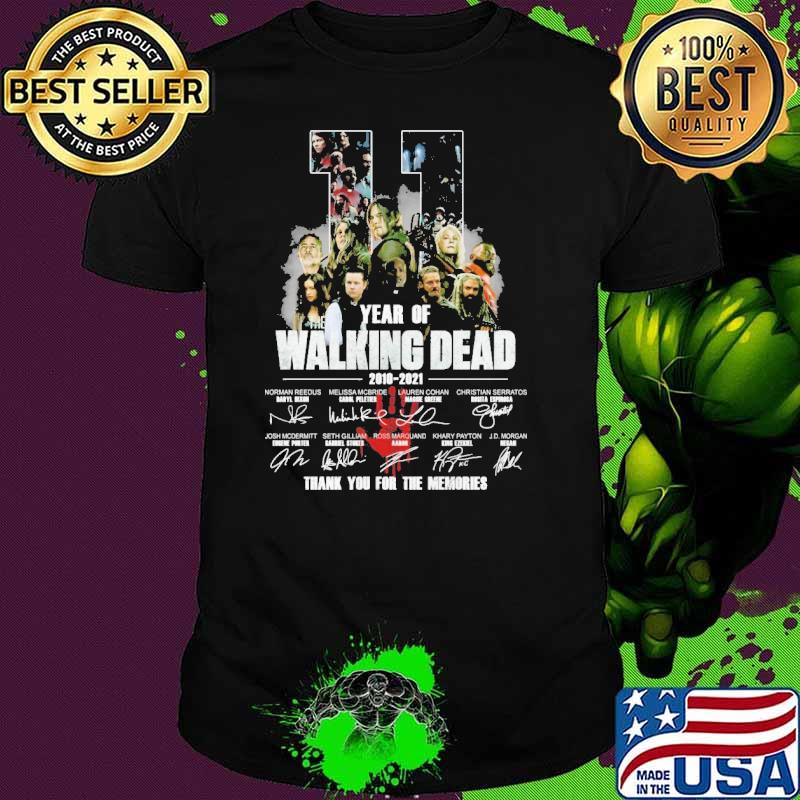 11 years of the walking dead 2010 2021 thank you for the memories signatures shirt