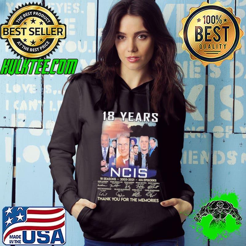 18 years NCIS 18 seasons 2003 2021 414 episodes thank you for the memories signatures shirt