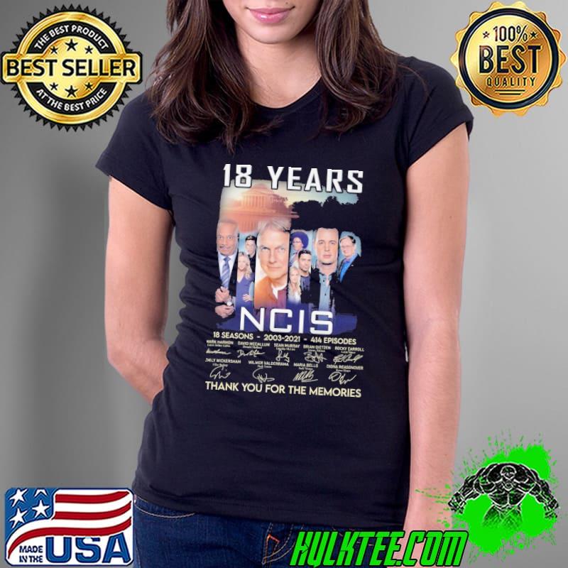 18 years NCIS 18 seasons 2003 2021 414 episodes thank you for the memories signatures s Ladies Tee 18 years NCIS 18 seasons 2003 2021 414 episodes thank you for the memories signatures s Ladies Tee