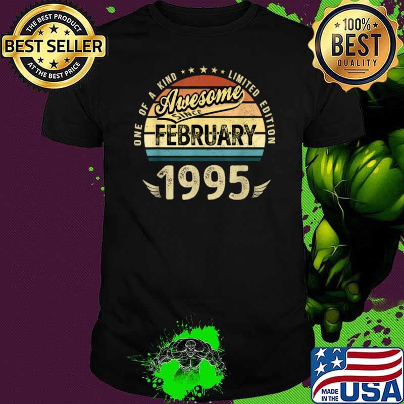26 Years Old Awesome Since February 1995 26th Birthday Shirt