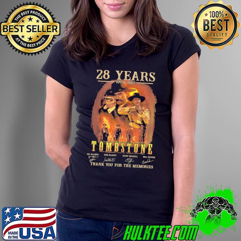 28 years 1993 2021 Tomstone thank you for the memories signatures s Ladies Tee 28 years 1993 2021 Tomstone thank you for the memories signatures s Ladies Tee