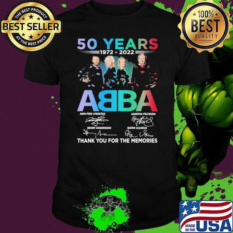 50 years 1972 2022 abba thank you for the memories signatures shirt