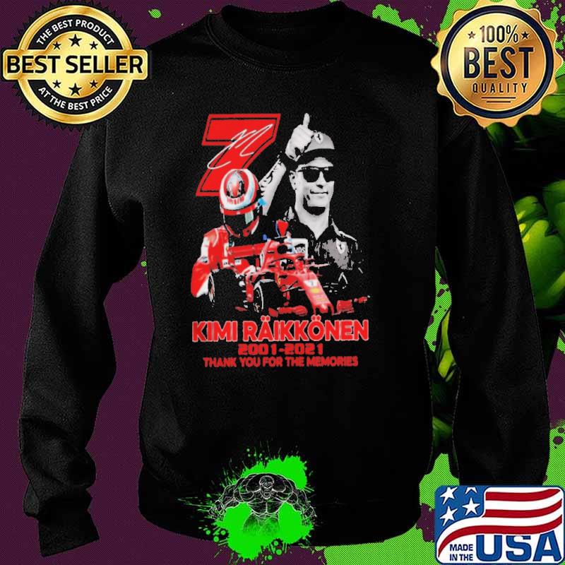 7 Kimi Raikkonen 2001 2021 thank You for the memories signature s Sweater 7 Kimi Raikkonen 2001 2021 thank You for the memories signature s Sweater