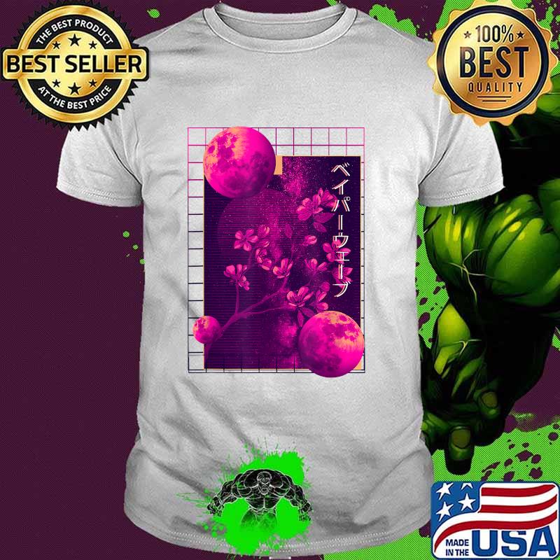 90's Retro Japanese Vaporwave Art Cherry Blossom Aesthetic T-Shirt