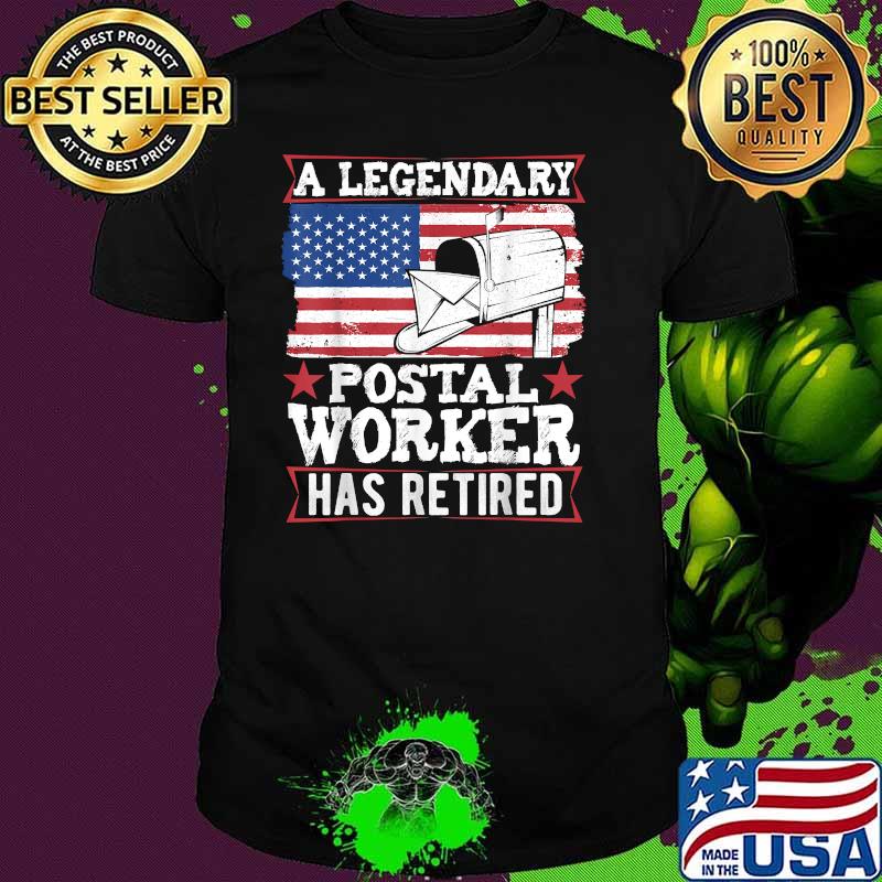 A Legendary Postal Worker Has Retired American Flag T-Shirt
