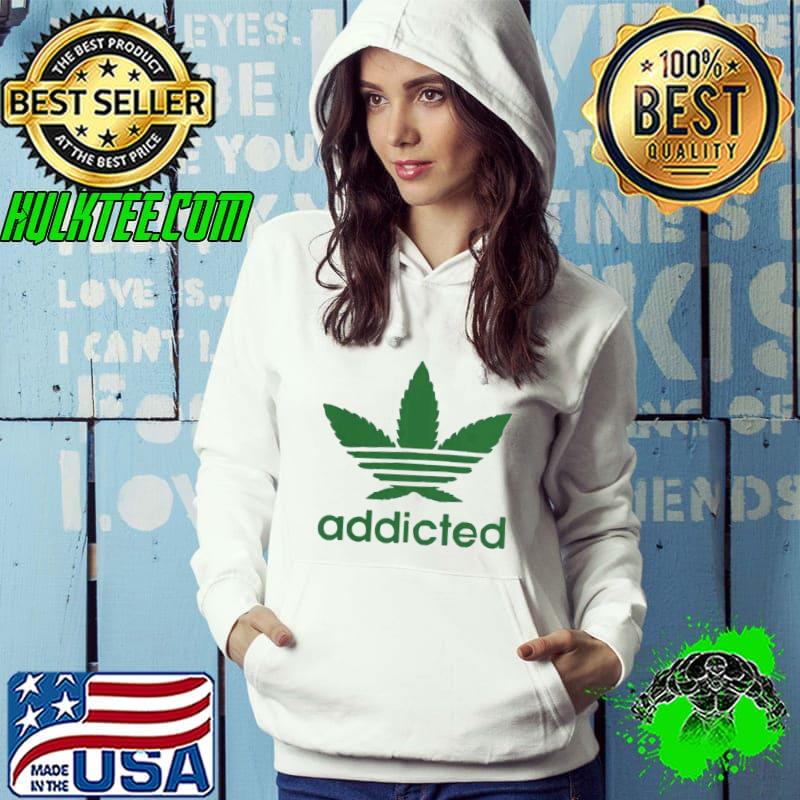 Addicted weed Adidas logo shirt