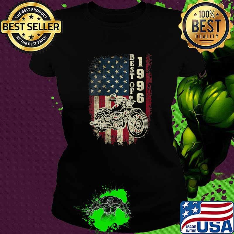 American Flag Best Of 1996 Motorcycle Rider 25th Birthday T-Shirt Ladies tee American Flag Best Of 1996 Motorcycle Rider 25th Birthday T-Shirt Ladies tee