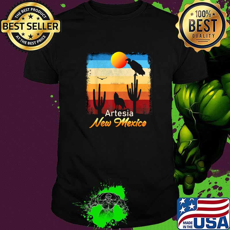 Artesia New Mexico Vintage Coyote Sunset NM Desert T-Shirt