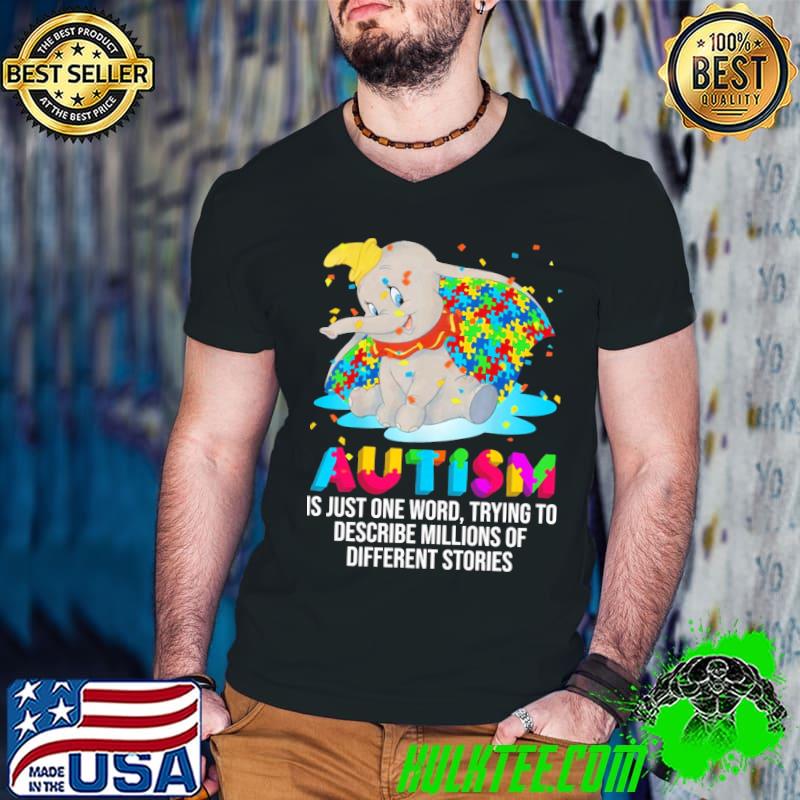Autism Is Just One Word trying to describe millions of different stories elephant s Guys V Neck Autism Is Just One Word trying to describe millions of different stories elephant s Guys V Neck