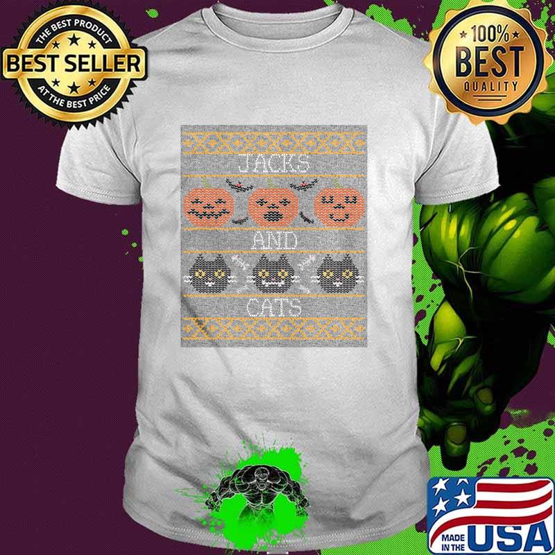 Awesome jackolantern jack o lantern halloween spooky pumpkin cats T-Shirt