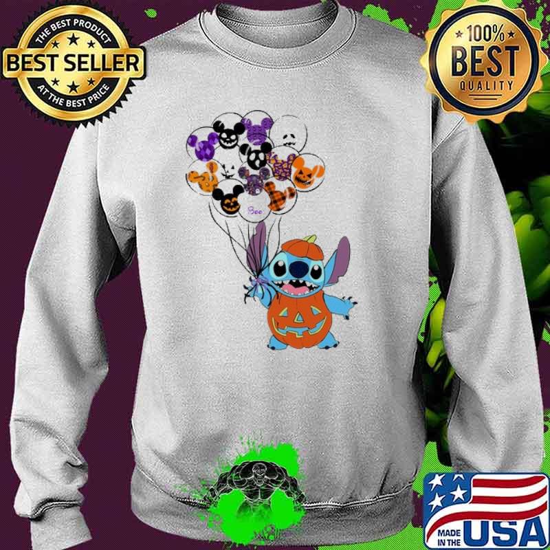 Baby Stitch Hand Holding Balloon Mickey Mouse Shirt Sweater Baby Stitch Hand Holding Balloon Mickey Mouse Shirt Sweater