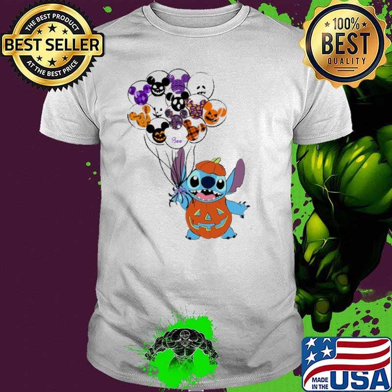 Baby Stitch Hand Holding Balloon Mickey Mouse Shirt Baby Stitch Hand Holding Balloon Mickey Mouse Shirt