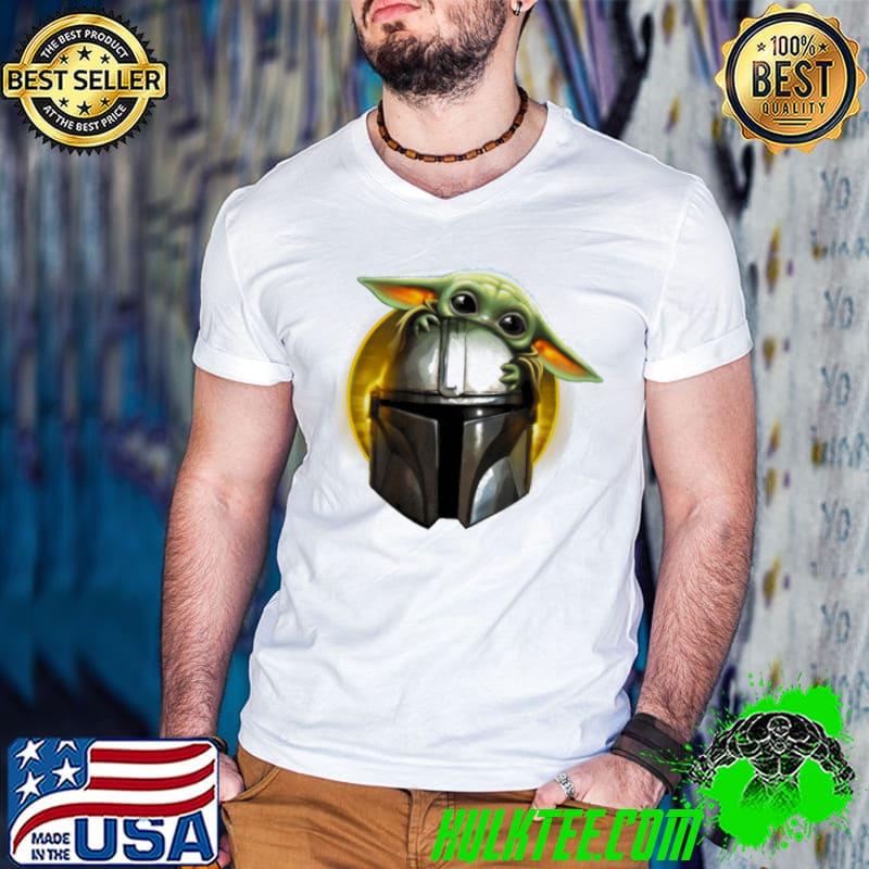 Baby yoda and head mandalorian s Guys V Neck Baby yoda and head mandalorian s Guys V Neck