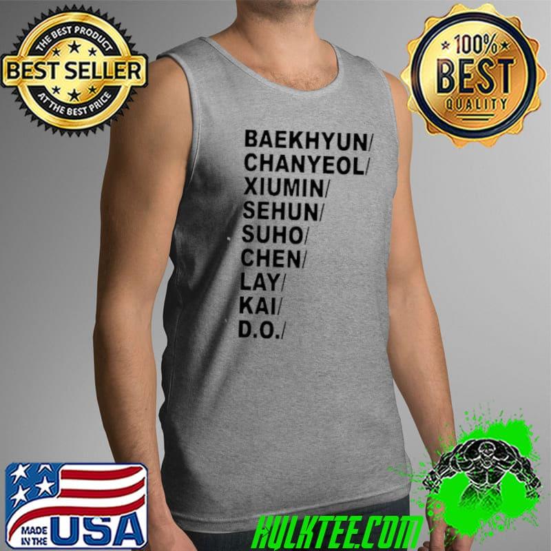 Baekhyun Chanyeol Xiumin Sehun Suho Chen Lay Kai D.o s Tank Top Baekhyun Chanyeol Xiumin Sehun Suho Chen Lay Kai D.o s Tank Top