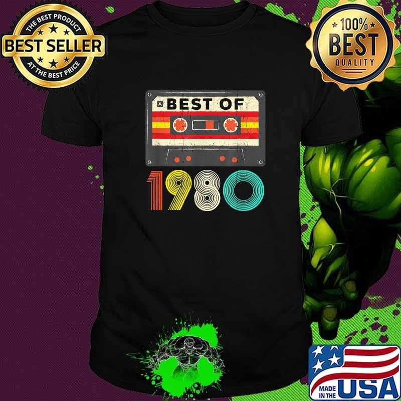Best of 1980 Retro Cassette Tape 41st Birthday 41 Years T-Shirt
