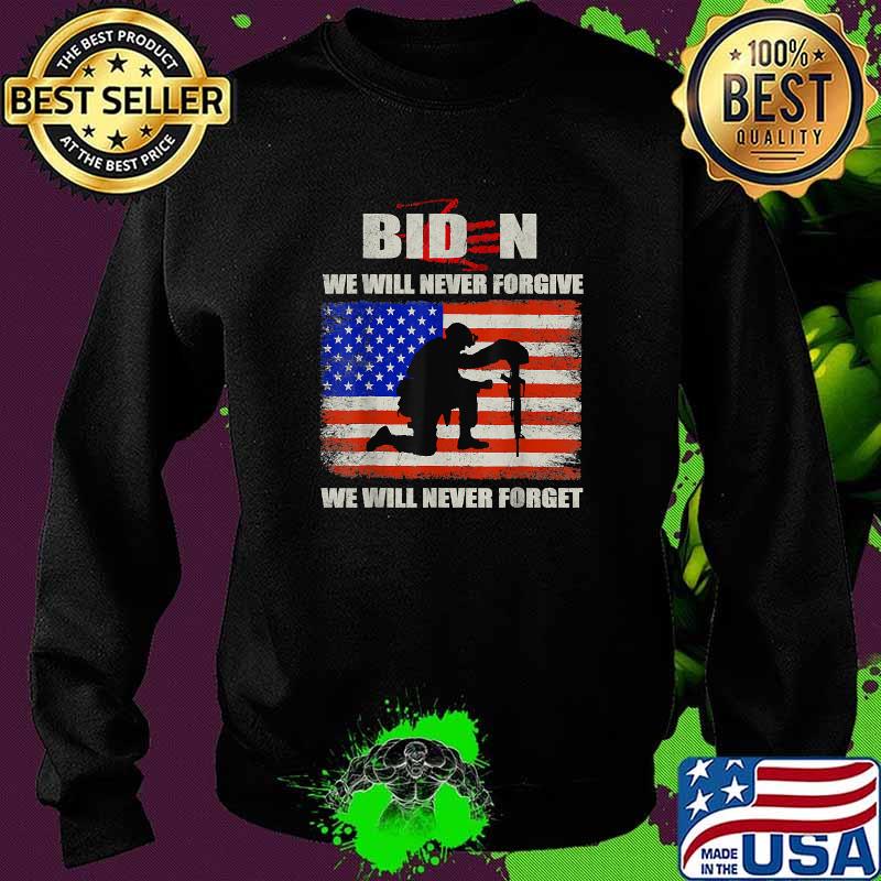 Biden We Will Never Forget We Will Never Forget Blood On His Hands USA Flag Vintage Biden Handprint T-Shirt Sweater Biden We Will Never Forget We Will Never Forget Blood On His Hands USA Flag Vintage Biden Handprint T-Shirt Sweater