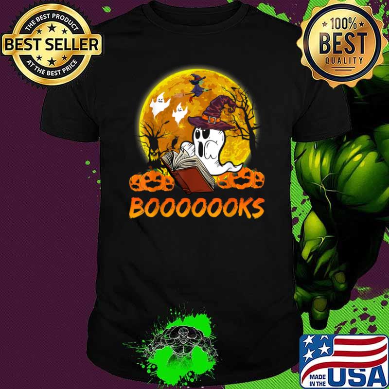 Booooooks Boo Reading Books Halloween Pumpkin Shirt