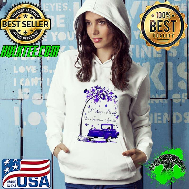 Butterflies I wear Purple for My Aunt Jeep Pandemic Cancer Awareness Shirt