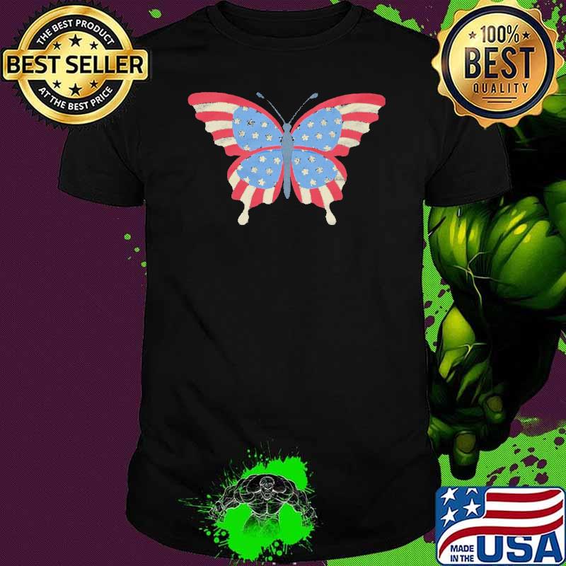 Butterfly American Flag Shirt