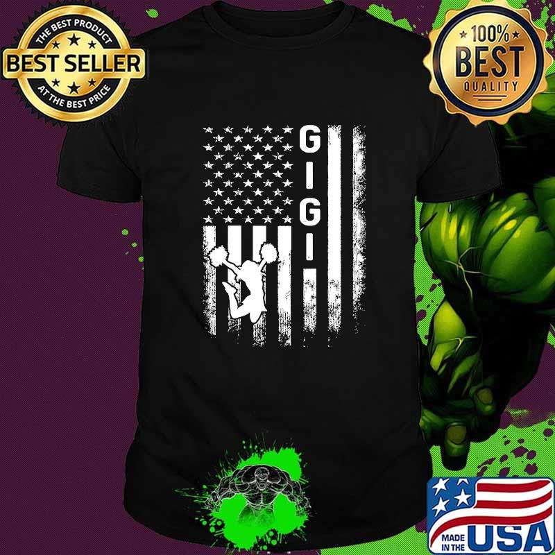 Cheer Gigi American Flag Cheerleading Cheerleader T-Shirt