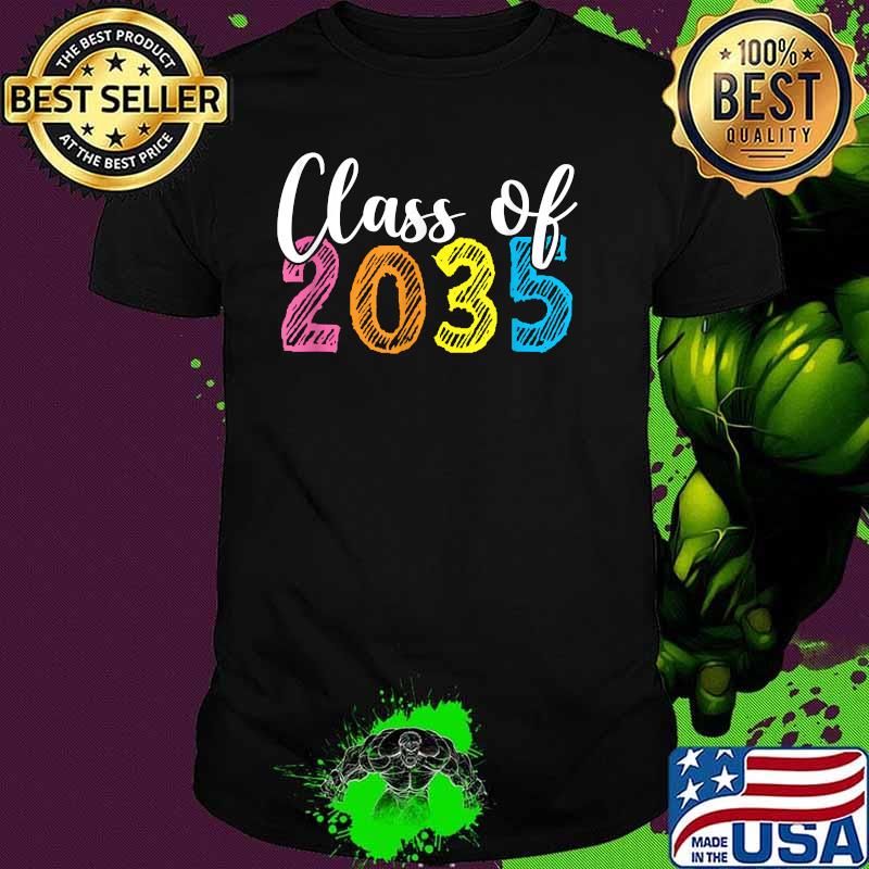 Class Of 2035 Grow With Me Pre-k Kindergarten Graduation T-Shirt