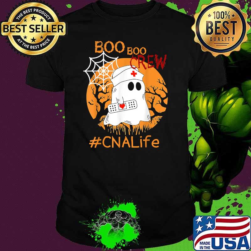 CNA Life Boo Boo Crew Nurse Ghost Halloween October Blood Moon T-Shirt