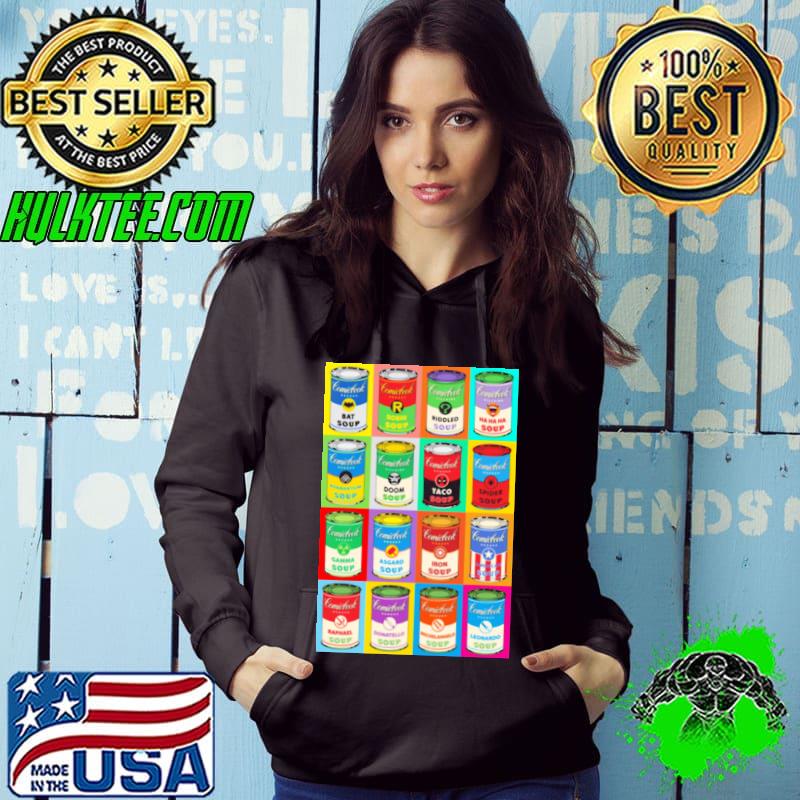 Comic soup bat soup robin soup taco soup spider soup iron soup asgard soup shirt