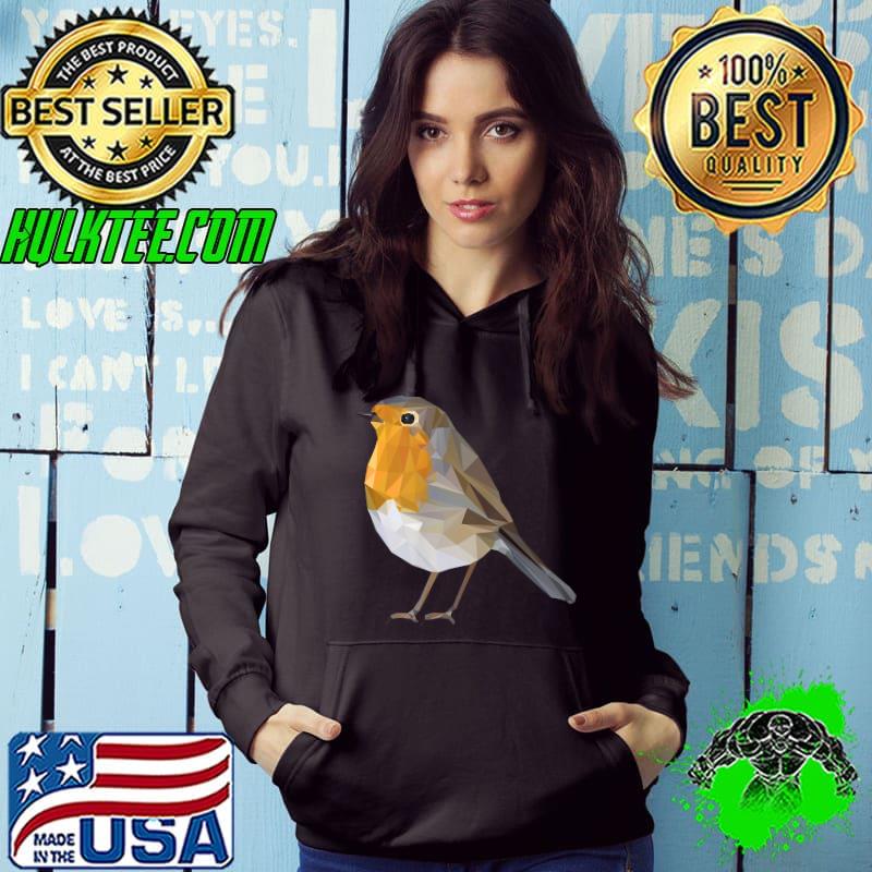 Cute robins in low-poly – premium design T-Shirt